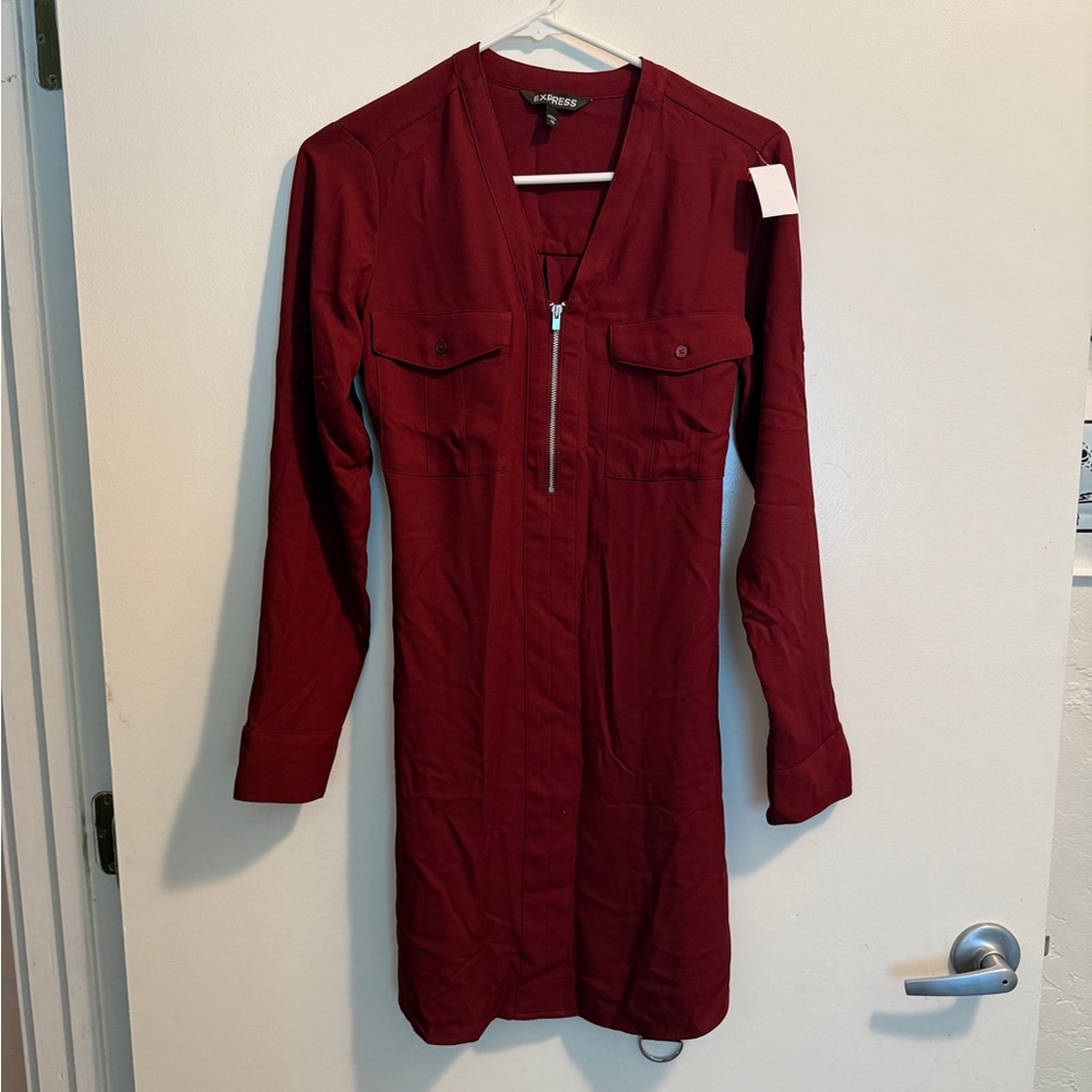 Express Burgundy Midi Dress